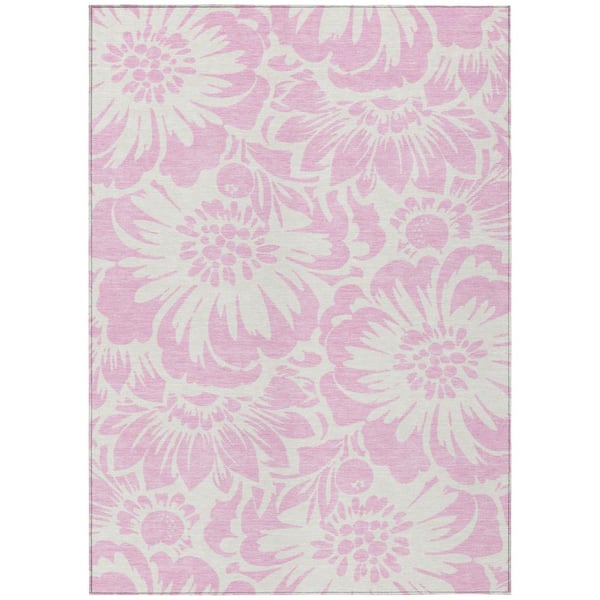 Addison Rugs Chantille ACN551 Pink 2 ft. 6 in. x 3 ft. 10 in. Machine Washable Indoor/Outdoor Geometric Area Rug