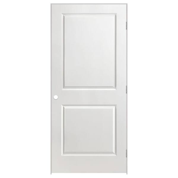 Masonite 34 in. x 80 in. 2 Panel SQ Left-Handed Solid Core White Primed Molded Single Prehung Int. Door with 20 Min. Fire Rating