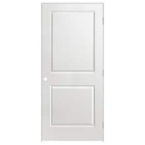 32 in. x 80 in. 2-Panel Square Left-Hand Hollow Primed Composite Molded Single Prehung Interior Door W/Commercial Style