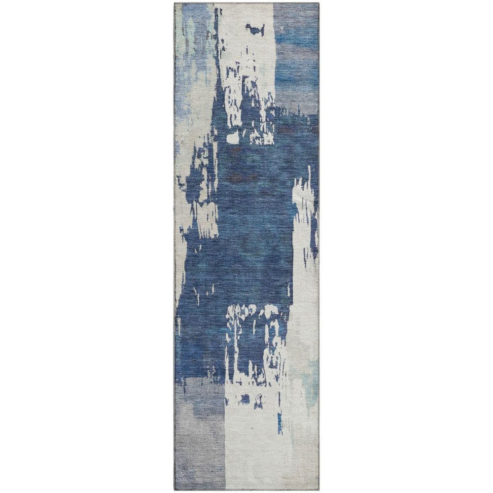 Mayfield Premium Machine Washable Abstract AMF2347 Blue 2 ft. x 7 ft. Runner Rug price history on PriceWatchPro