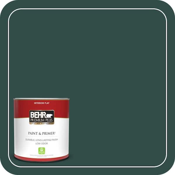 BEHR PREMIUM PLUS 1 qt. #ECC-51-3 Hidden Forest Flat Low Odor Interior Paint & Primer