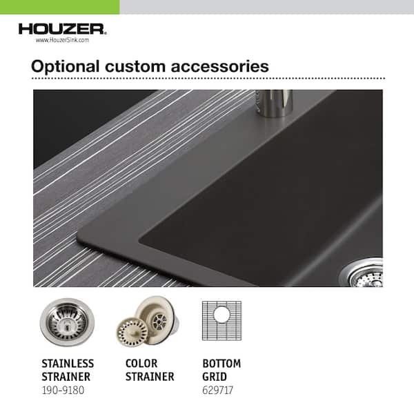 HOUZER Houzer Quartztone 16 in. Midnite Granite Composite HOUZER Houzer Quartztone 16 in. Midnite Granite Composite
