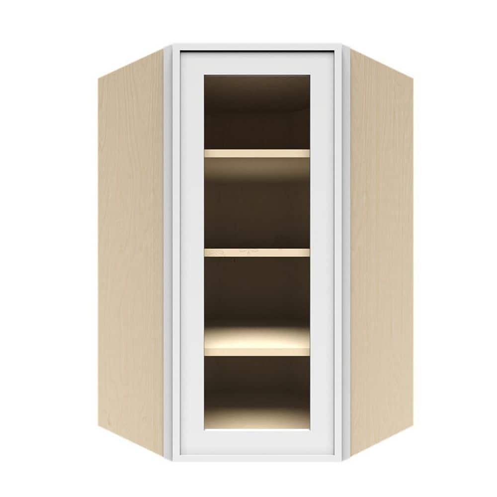 Slim Shaker Assembled 24 in. W x 42 in. H x 12 in. D Wall Diagonal Corner Kitchen Cabinet in White price history on PriceWatchPro