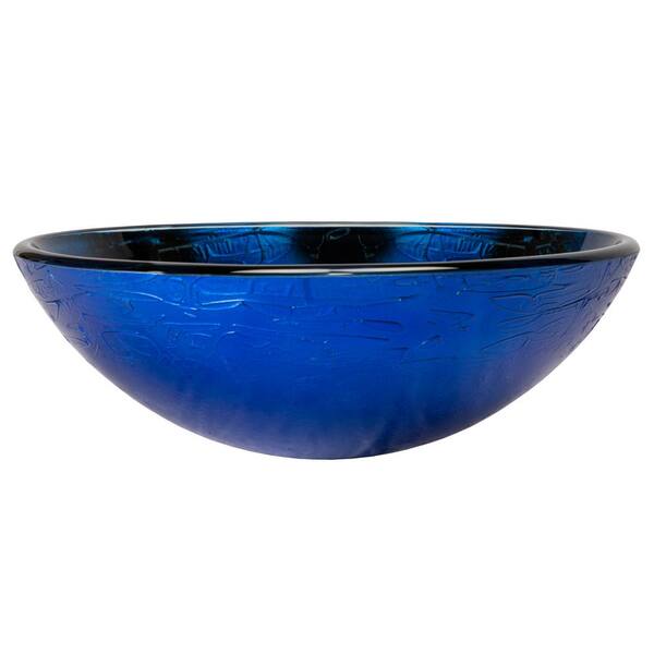 ガーデンボウル『B』 Eden Bath Vibrant Blue Foil Glass Vessel Sink EB_GS63 - The Home Depot