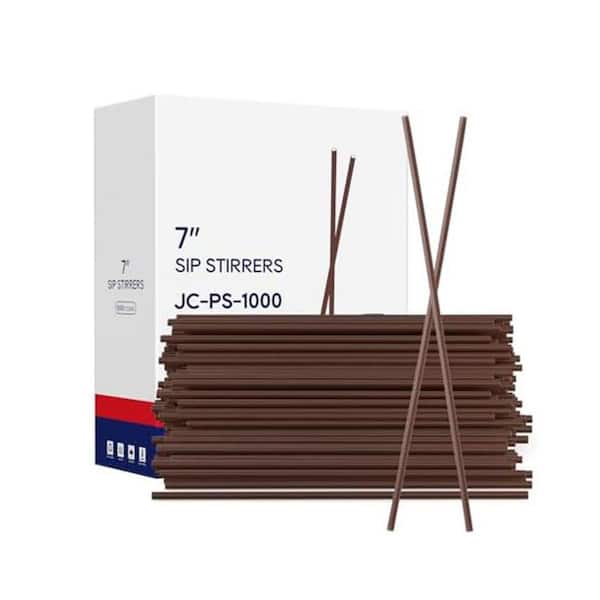Brown Disposable Plastic Drink Stir Sticks Straws Disposable Tableware 1000 Per Case for Coffee Cocktails