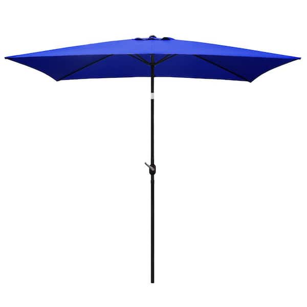 Wateday Outdoor 10 ft. Metal Market Tilt Patio Umbrella in Blue