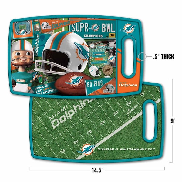 YouTheFan 2500119 NFL Miami Dolphins Retro Series Cutting Board