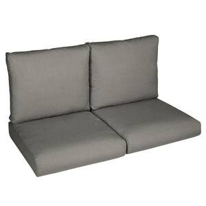 Sorra Home 25 in. x 25 in. x 5 in. (4-Piece) Deep Seating Outdoor Loveseat Cushion in Sunbrella Canvas Charcoal