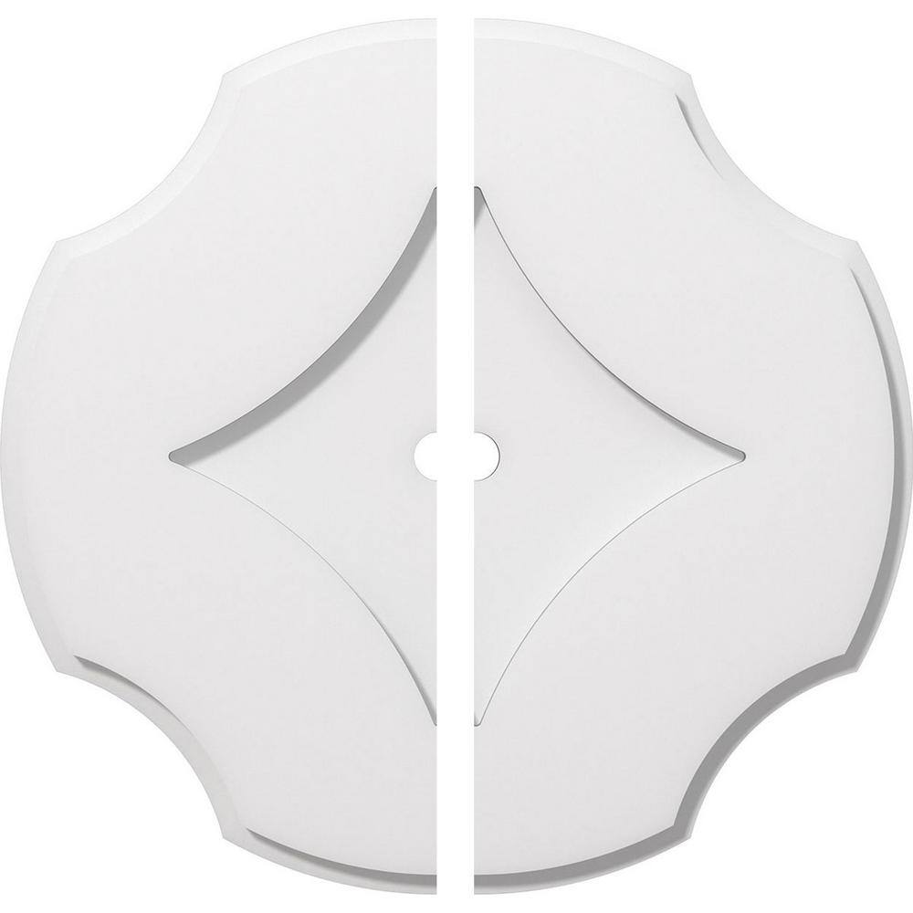 18" White PVC Contemporary Ceiling Medallion, Two Piece