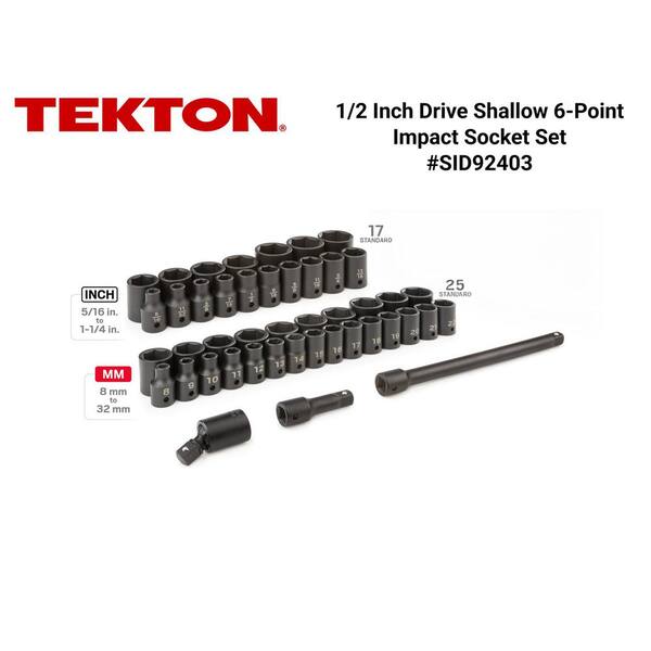 1/2 in. Drive 6-Point Impact Socket Set, 45-Piece (5/16 in. - 1-1/4 in., 8 mm - 32 mm)