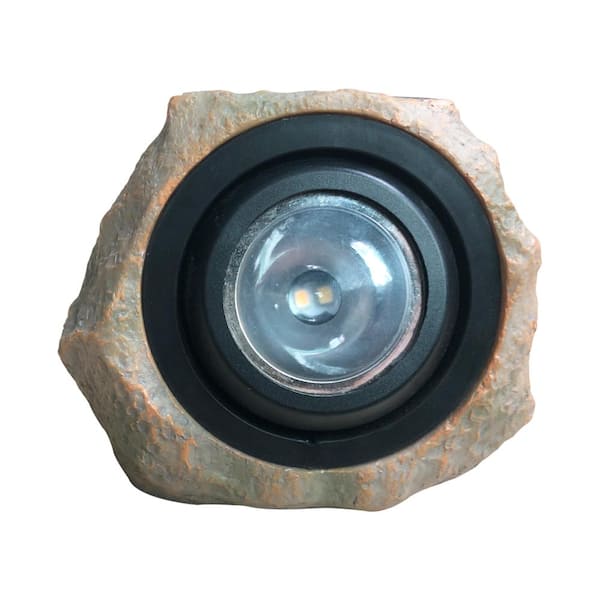 Deck Impressions 50 Lumens Brown Solar Powered Integrated LED Faux Rock Exterior Lighting 1-Pack