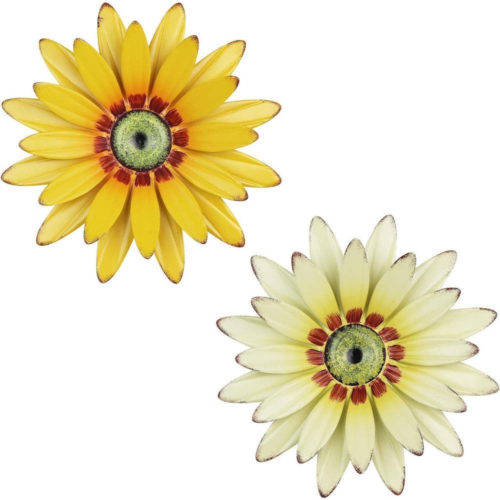 11 in. x 11 in. 2 Pieces Metal Sunflower Wall Decor Sculpture for Indoor Outdoor price history on PriceWatchPro