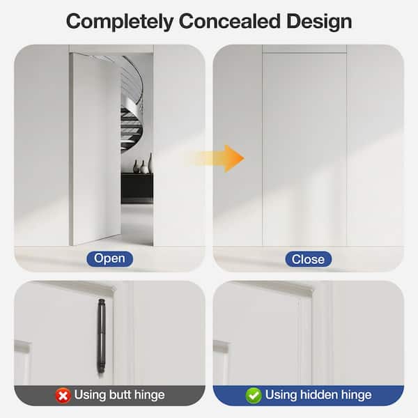 WINSOON 6 in. Invisible Door Hinge Zinc Alloy Hidden Door Hinge