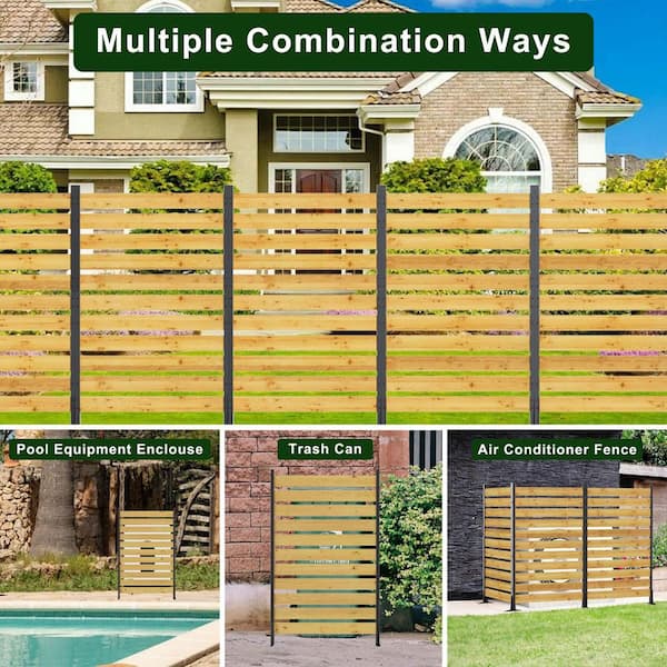 木製フェンス 72 in. Wood Garden Fence for Pool Equipment & Trash Can Enclosures