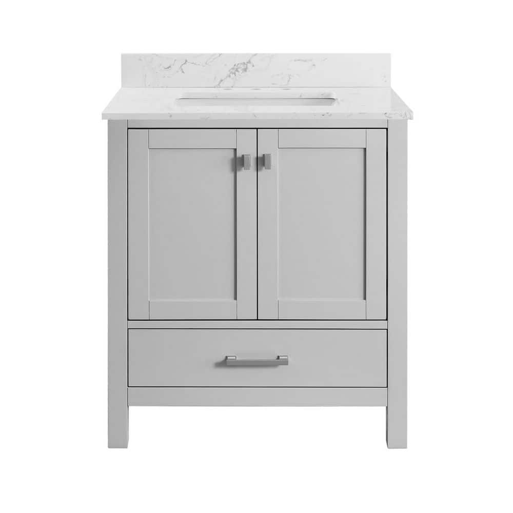30 in. Freestanding Gray Bath Vanity with White Cultured Marble Top Assembled price history on PriceWatchPro