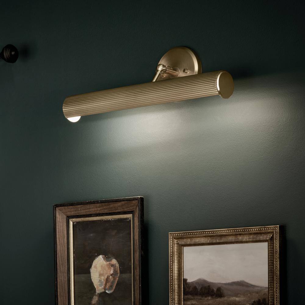 Midi 18 in. 2-Light Champagne Bronze LED Hallway Indoor Wall Sconce Picture Light with Adjustable Arm price history on PriceWatchPro
