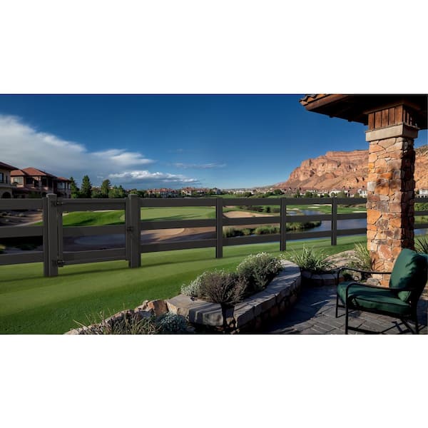 Natures Composites Composite Modern 3-Board Ranch Rail ( 3 ft. H x 4 ft. W) Raven (Black) Fence Gate