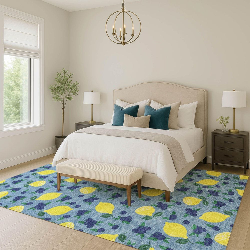 Chantille Machine Washable Indoor/Outdoor Abstract ACN2354 Denim 3 ft. x 4 ft. Area Rug price history on PriceWatchPro