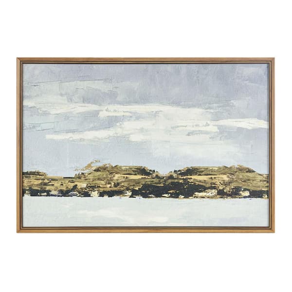 Miscool Anky 1-Piece Framed Art Print 37.2 in. x 25.2 in. Abstract Landscape Framed Canvas Wall Art