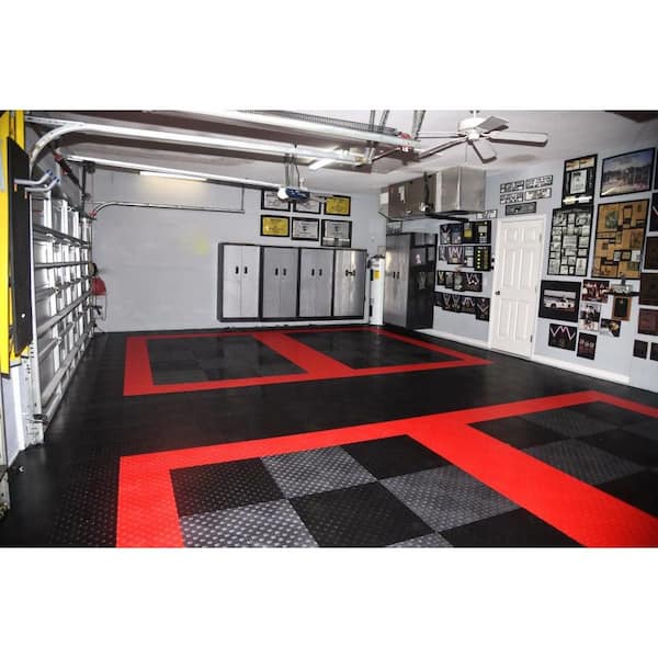 MotorDeck Diamond Black 12 in. x 12 in. x 0.5 in. Modular Garage