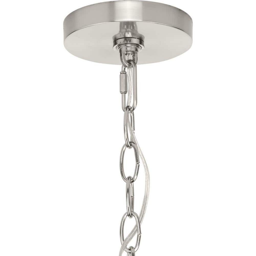Goodwin Brushed Nickel 4-Light Foyer Pendant with Glass Shades
