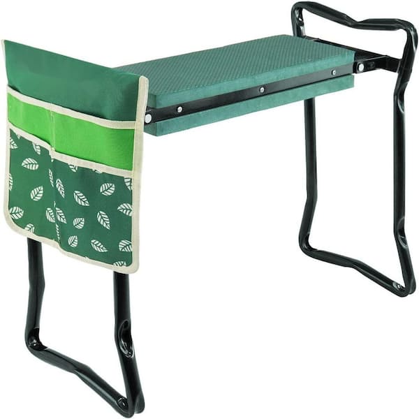 Cubilan Garden Kneeler and Seat with Tool Pouch, 2 in 1 Foldable Garden Bench with Soft EVA Foam Kneeling Pad, Portable Kneeler