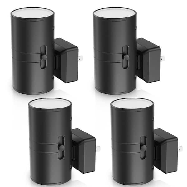 Dimmable Night Lights Plug into Wall, 3000K Soft White, Adjustable Brightness, Auto On/Off, 4-Pack for Bedroom, Hallway