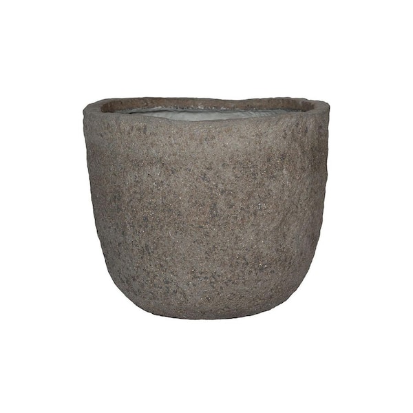 18.95 in W Mt. Russell M, Fiberstone Robust Mountain Planter Indoor and Outdoor, Diorite Grey