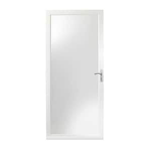 32 in. x 80 in. 3000 Series White Right-Hand Fullview Easy Install Aluminum Storm Door with Nickel Hardware