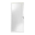 36 in. x 80 in. 3000 Series White Right-Hand Fullview Easy Install Aluminum Storm Door with Nickel Hardware