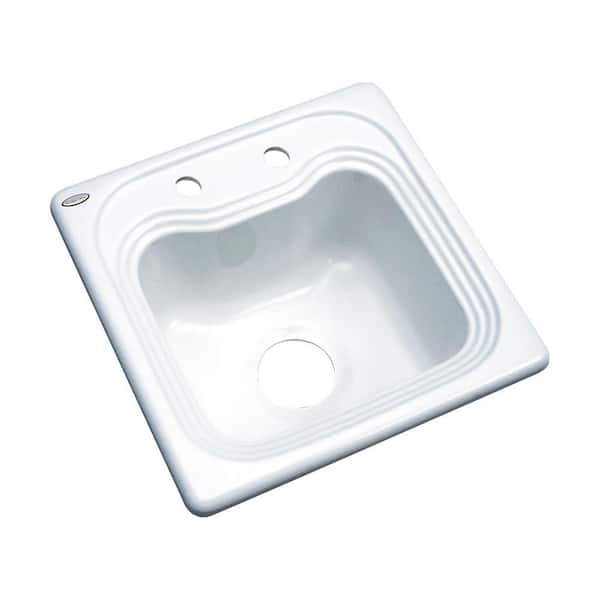 Thermocast Oxford White Acrylic 16 in. 2-Hole Drop-in Bar Sink