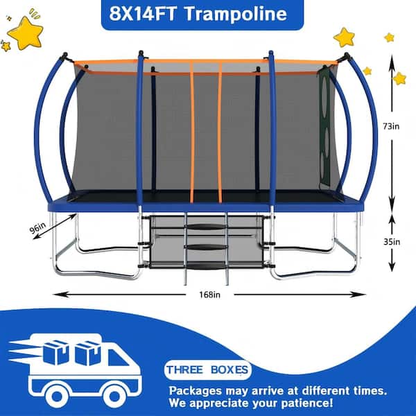 SUNRINX FLIPZA 8 Ft x 14 Ft Rectangular Tumbling Trampoline in