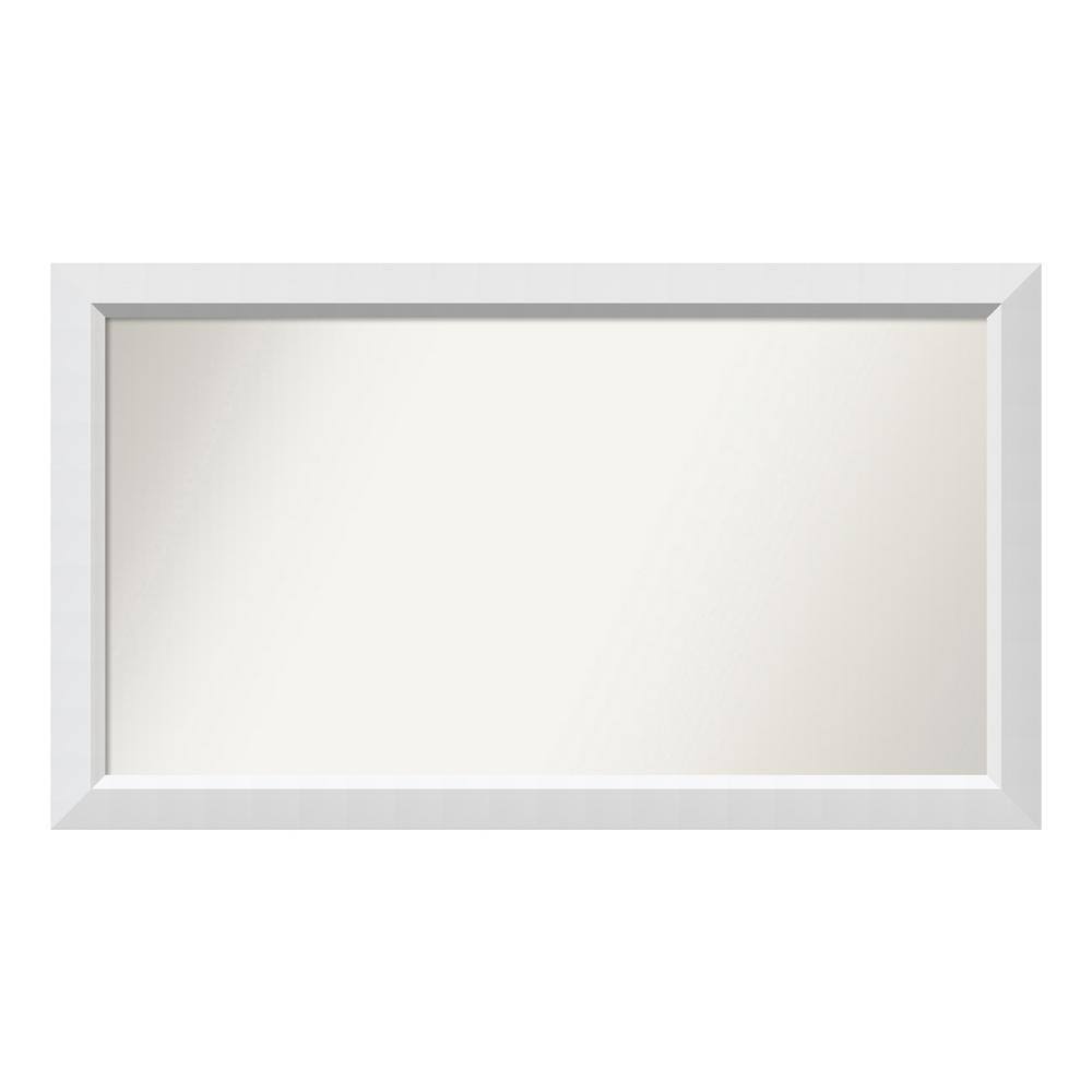 Blanco White Rectangular Wood Framed Bathroom Vanity Mirror