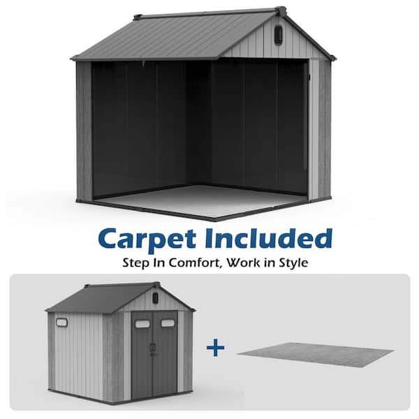 domi outdoor living Domi 8 ft. x 8 ft. Resin Gable Outdoor Storage