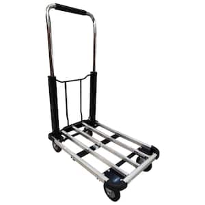 330 lb. Capacity Extendable Folding Aluminum Four-Wheel Flatbed Car Platform Trolley Portable Hand Truck Cart