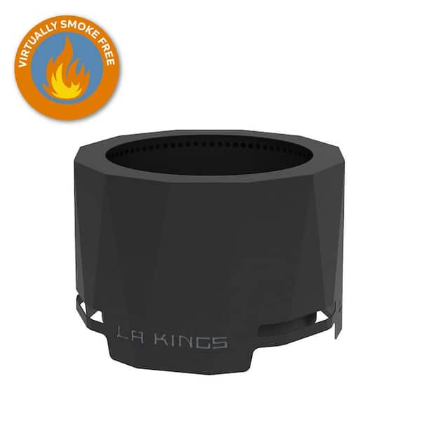 BLUE SKY OUTDOOR LIVING The Peak NHL 24 in. x 16 in. Round Steel Wood Patio Fire Pit - Los Angeles Kings