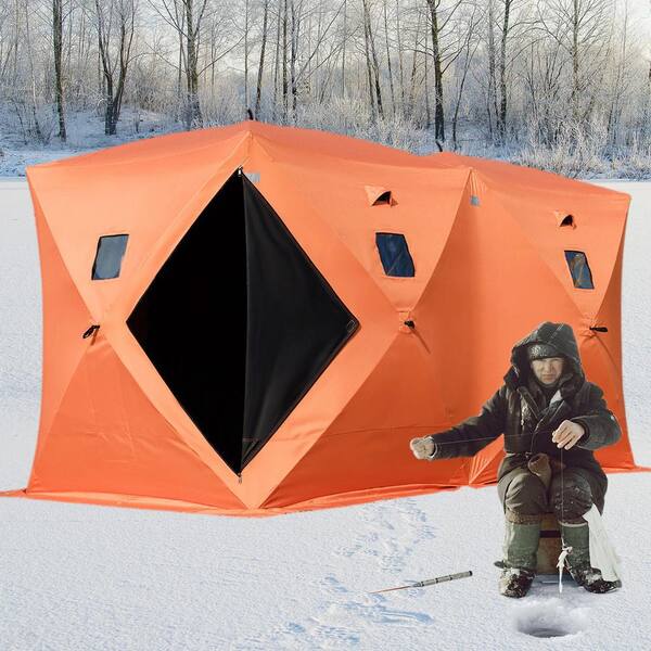 Costway Portable Pop-up 4-person Ice Shelter Fishing Tent Shanty W