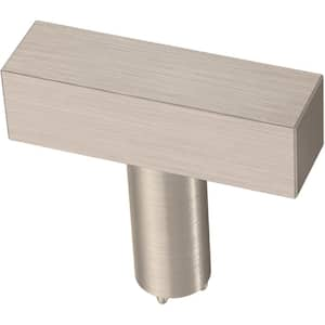 Square Bar 1-1/2 in. (38 mm) Modern Matte Satin Nickel Cabinet Knob