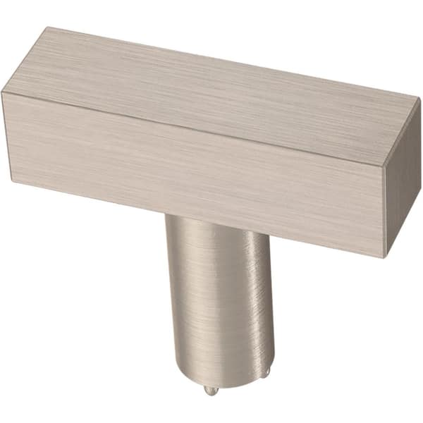 Liberty Square Bar 1-1/2 in. (38 mm) Modern Matte Satin Nickel Cabinet Knob