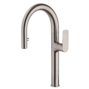 Nove Single Handle Pull Down Sprayer Kitchen Faucet in Brushed Nickel