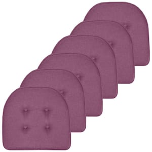 Solid U-Shape Memory Foam 17 in. x 16 in. Non-Slip Indoor/Outdoor Chair Seat Cushion (6-Pack), Purple
