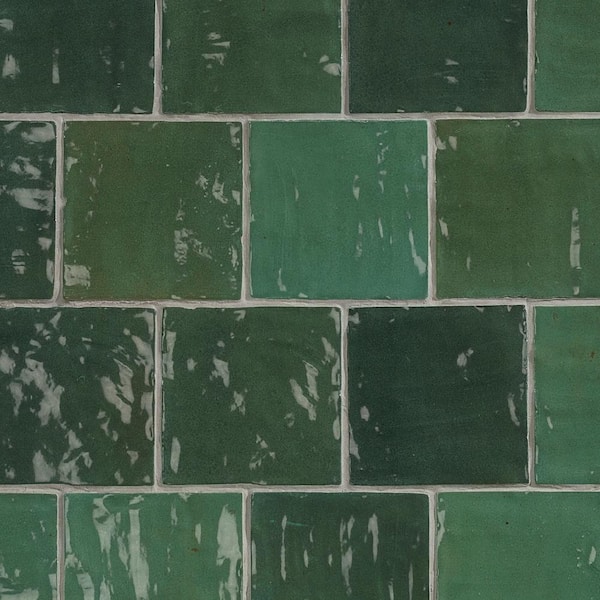 Ivy Hill Tile Kingston Green 4 In. X 0.35 In. Glazed Ceramic Wall Tile 