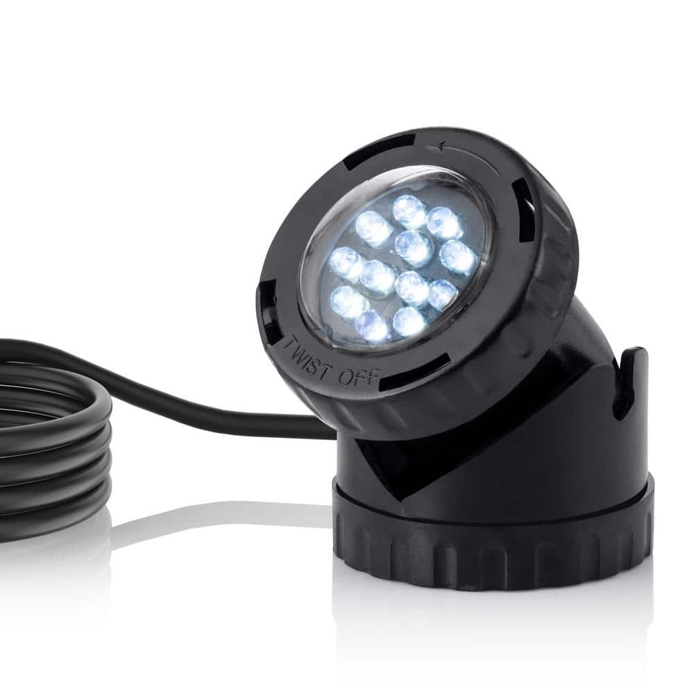 White Submersible LED Landscape Light with Photocell & Transformer