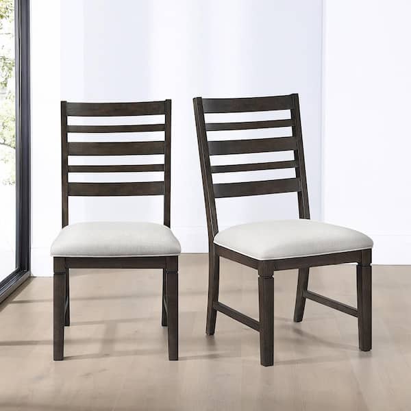 Pratter Beige Textured Fabric Upholstered Dining Side Chair (Set of 2)