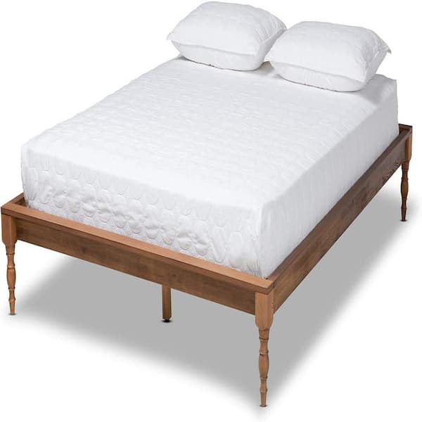 Brown Frame Full Size Platform Bed, Durable Platform Bed for All Spaces, Space-Saving Modern Platform Bed
