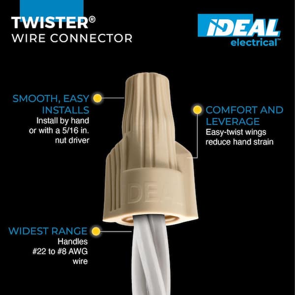 Tan Twister Wire Connector, Jar of 500
