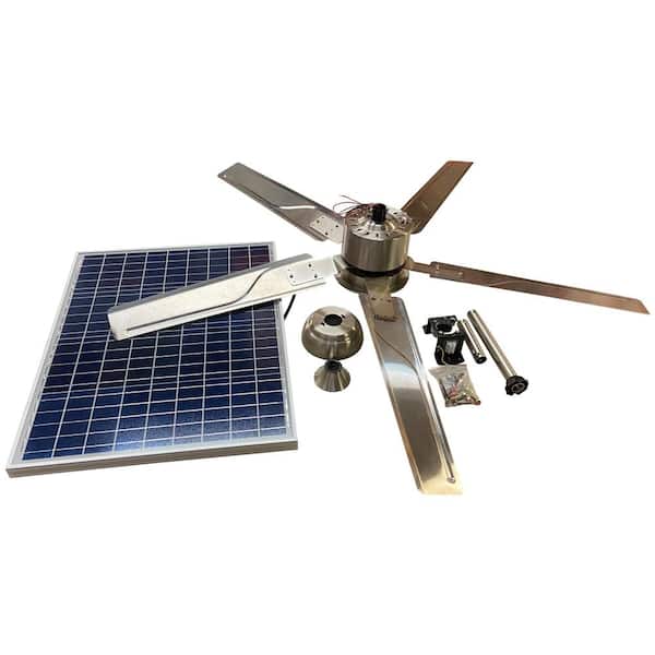 Remington Solar Outdoor Solar Powered 52 in. 3-Speed Ceiling Fan Stainless  Steel SF-CL40-SVL - The Home Depot