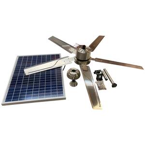 Outdoor Solar Powered 52 in. 3-Speed Ceiling Fan Stainless Steel