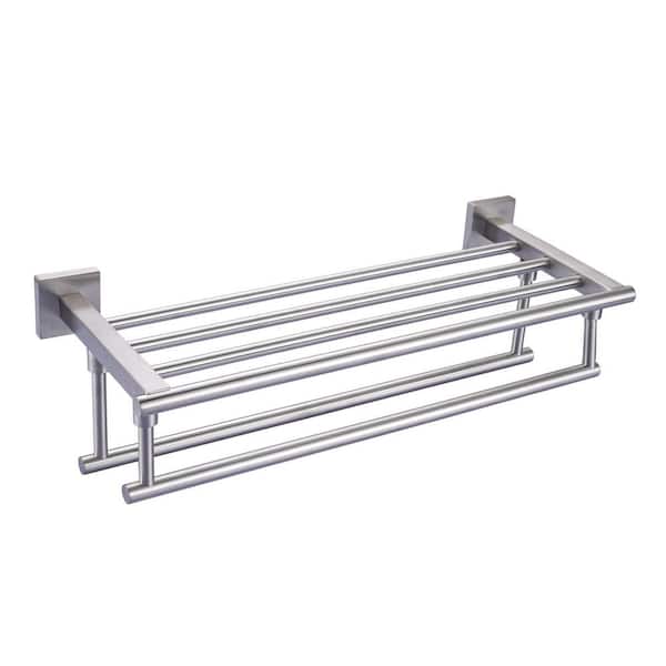IVIGA 20 in. Stainless Steel Wall Mounted Bathroom Double Towel Bars in Brushed Nickel
