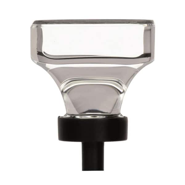 Glacio 1-3/8 in. (35mm) Modern Clear/Black Bronze Square Cabinet Knob